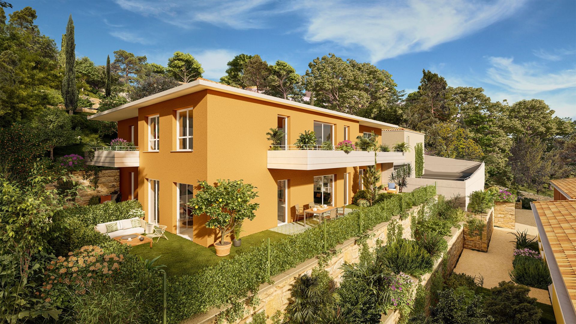 logement neuf extérieur Les Hauts Jardins - MENTON